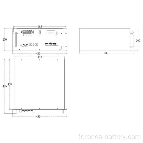 51.2V 100AH ​​LIFEPO4 RACK RAPE DE BATTE